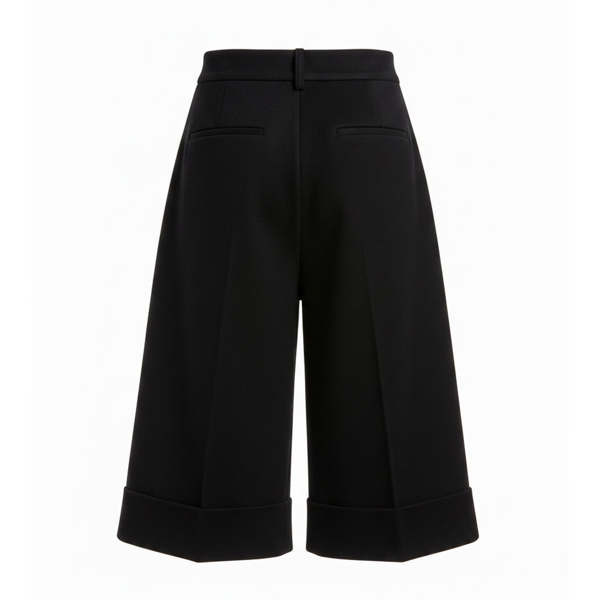 Black wide-leg pants on a white background