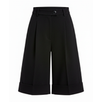 Black wide-leg pants on a white background