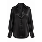 Black satin shirt on a white background