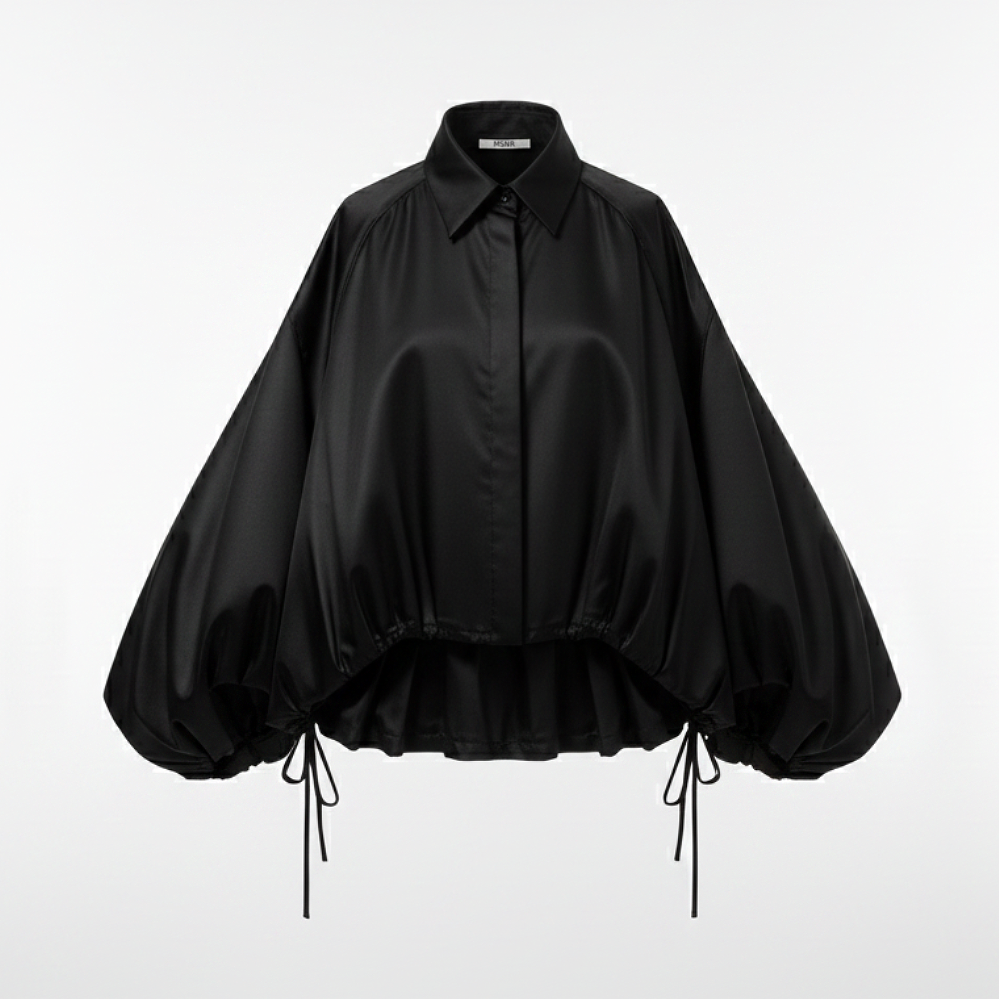Lolo Balloon Sleeve Ruffle Crop Blouse
