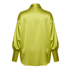 Yellow satin shirt on a white background