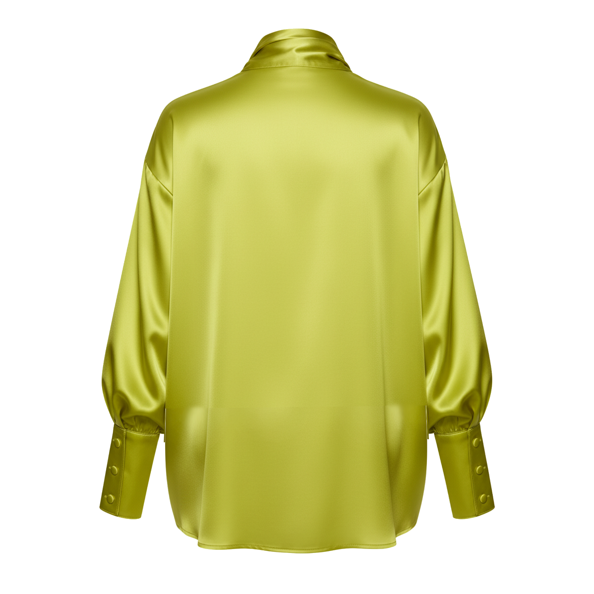 Yellow satin shirt on a white background
