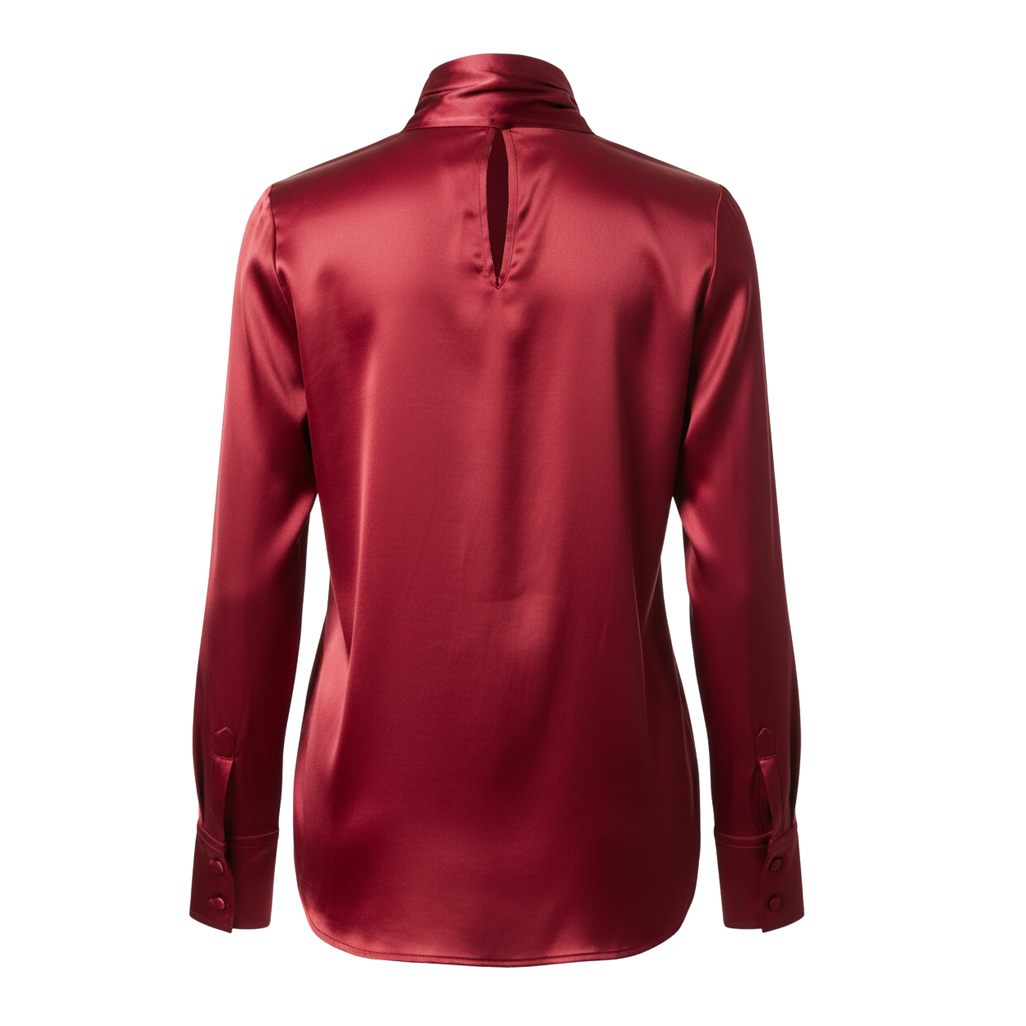 Red satin shirt on a white background