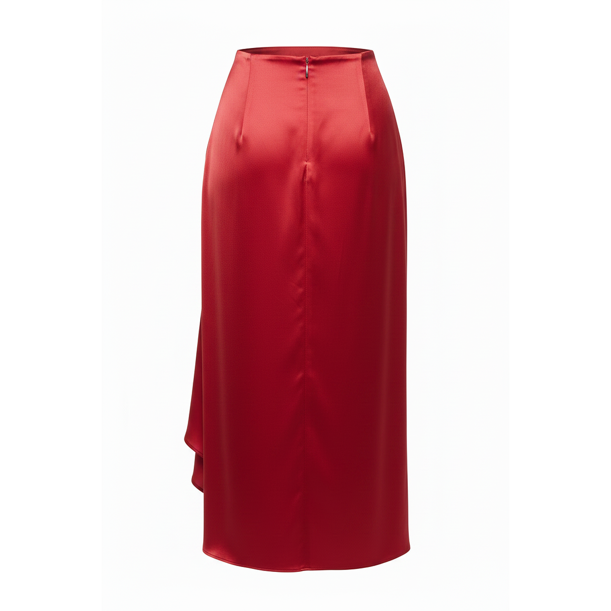 Oma Ruched Drape Silk Midi Skirt