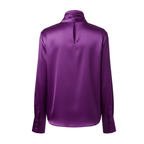 Purple satin shirt on a white background