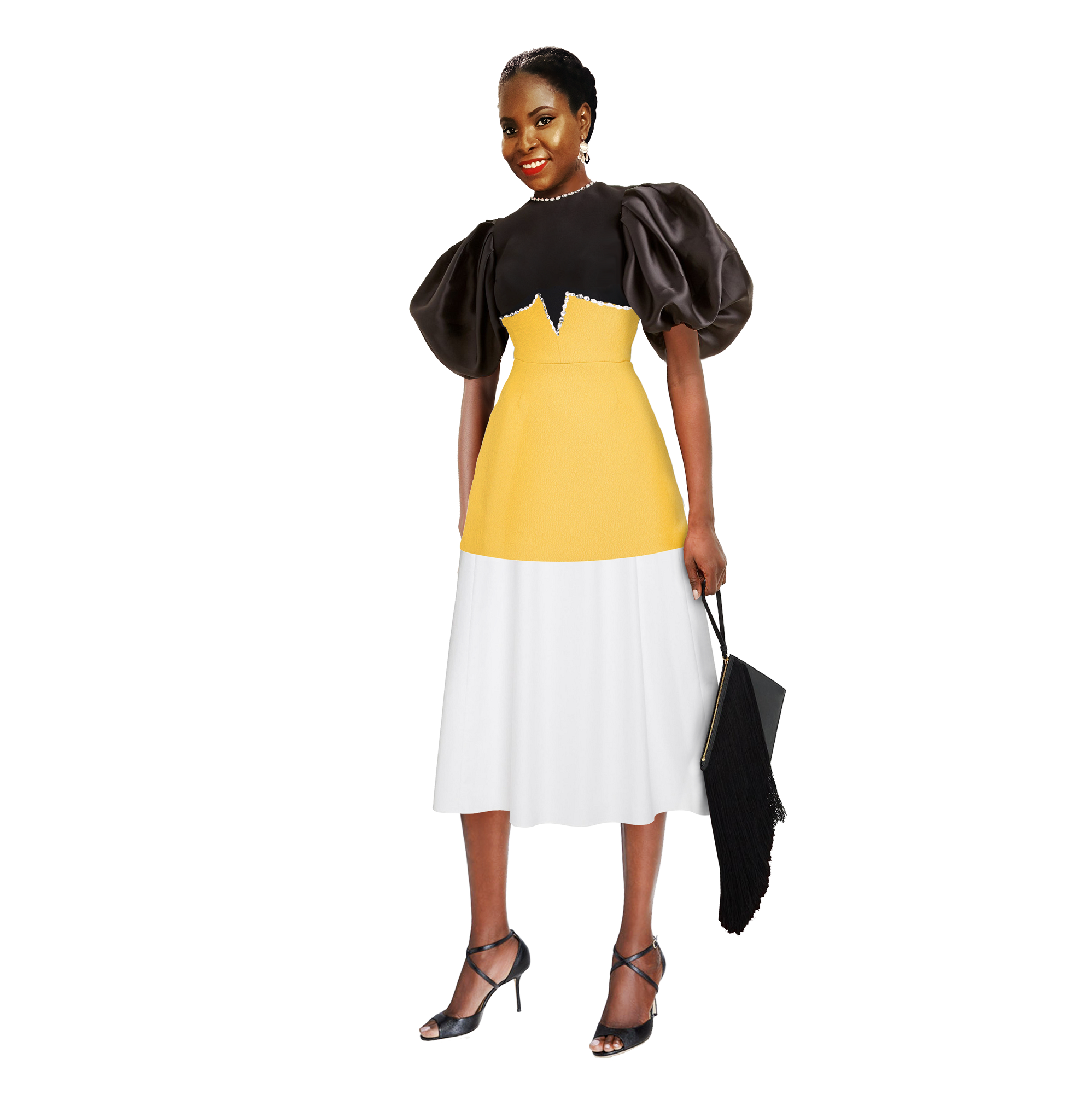 Model wearing a Maison Aria Dress