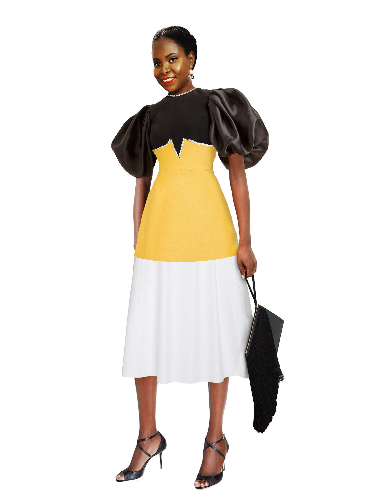 Model wearing a Maison Aria Dress