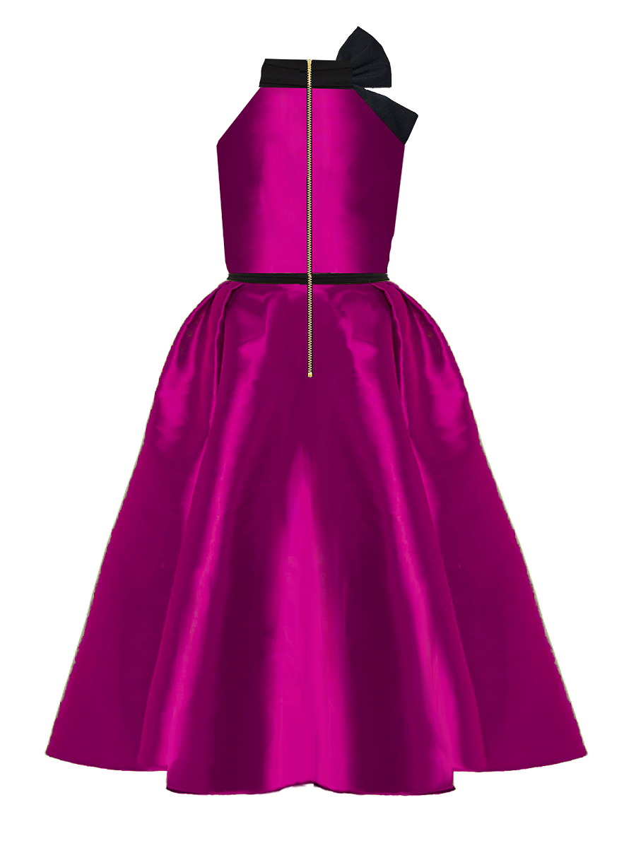 Valentina Magenta Bow Couture Dress