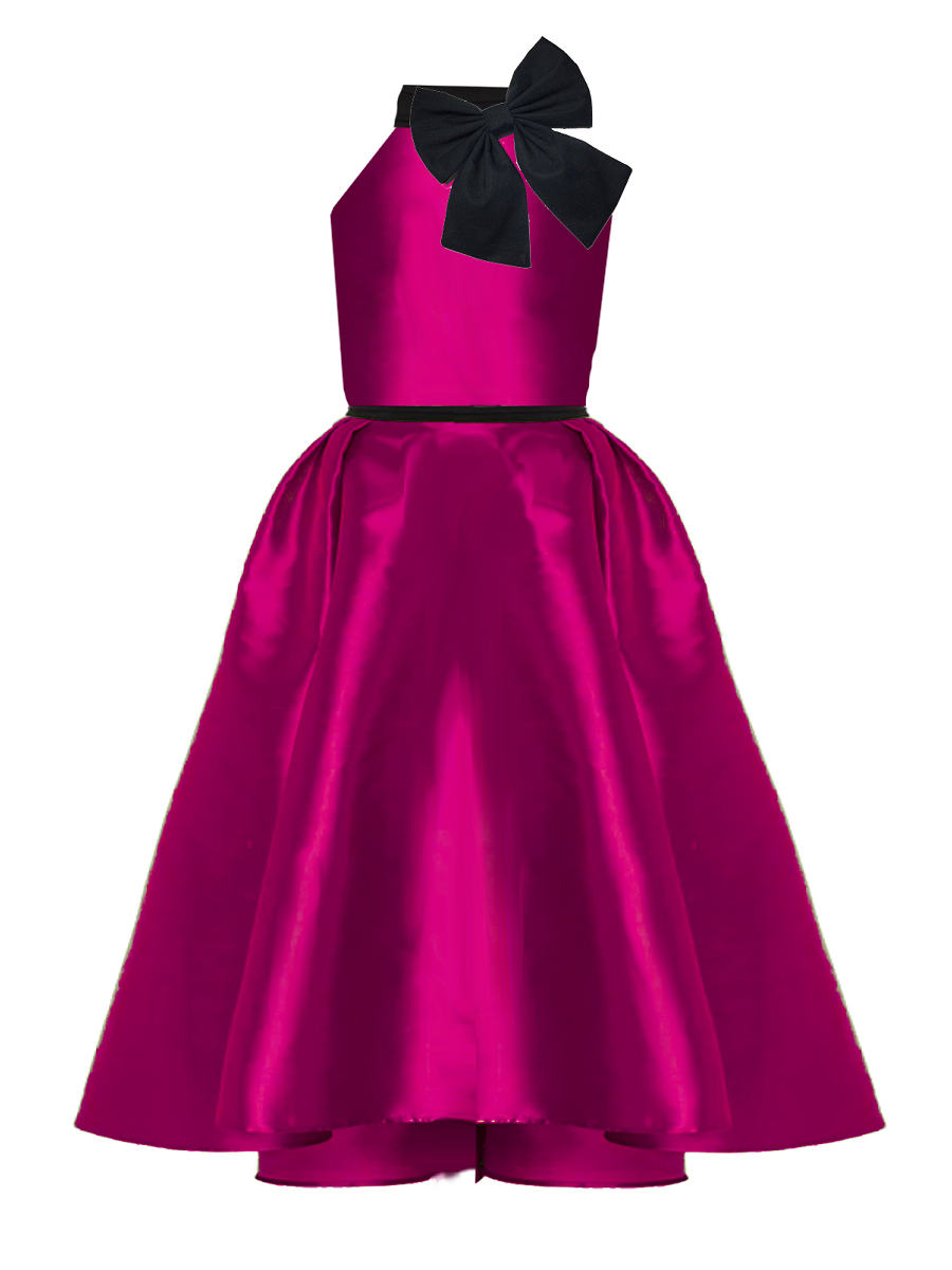 Valentina Magenta Bow Couture Dress