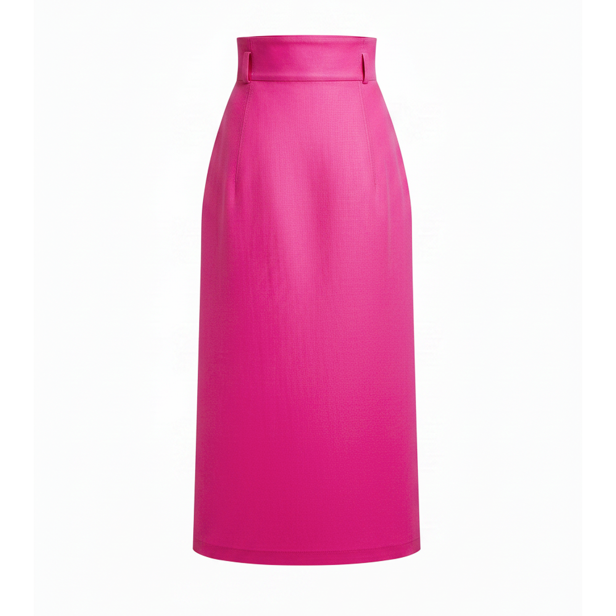Fuchsia pink skirt with a belt on a white background