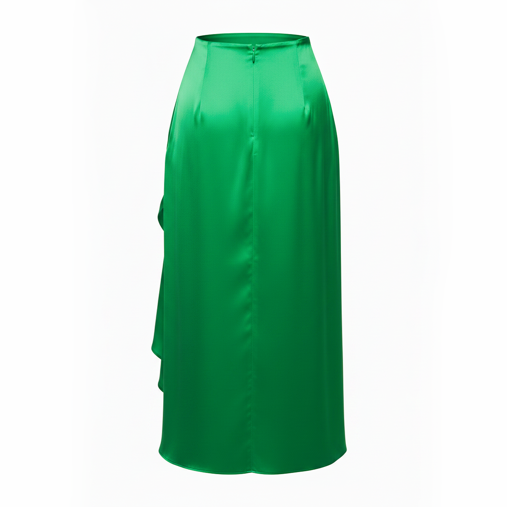 Oma Ruched Drape Silk Midi Skirt