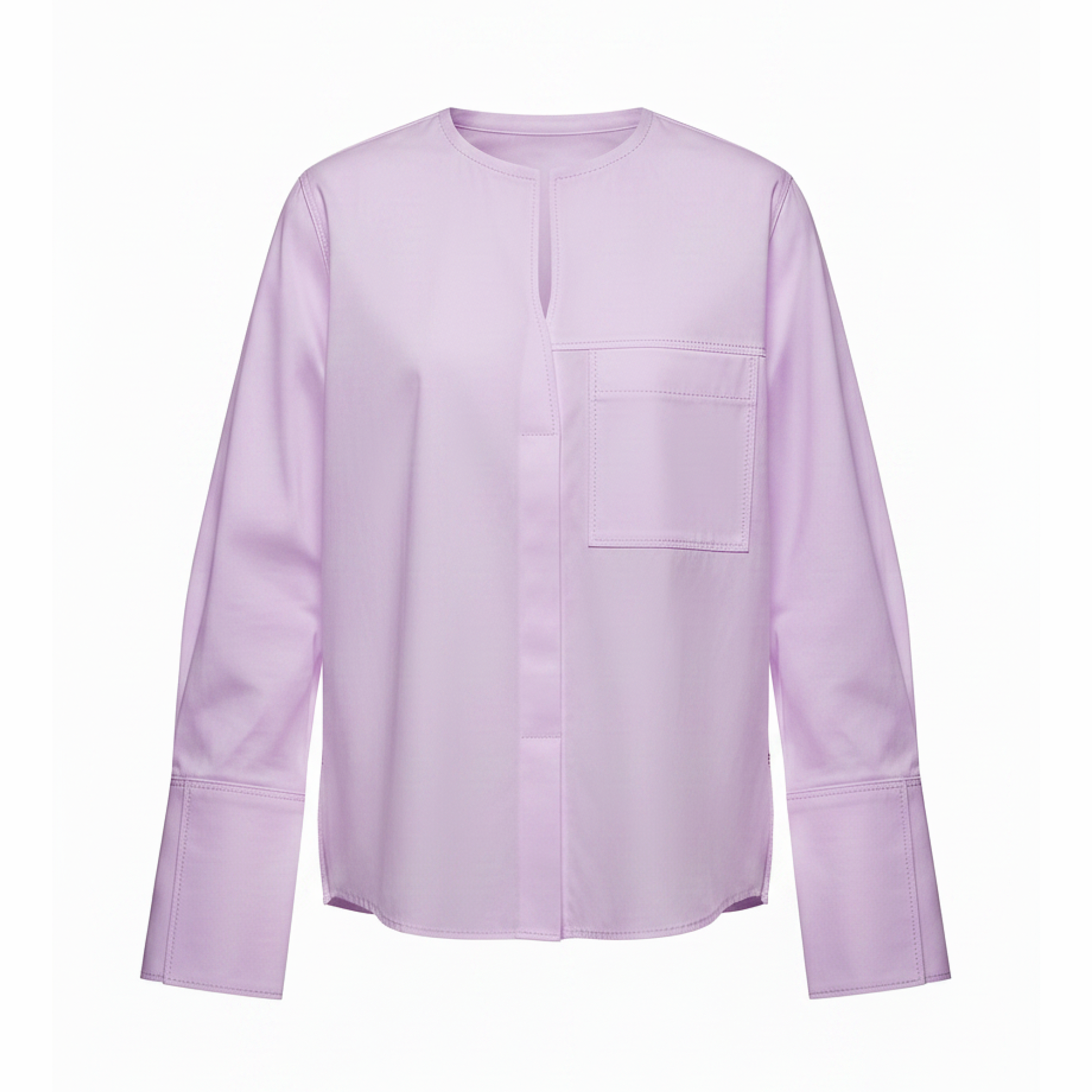 Light purple long-sleeve shirt on a white background