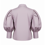 Light purple blouse with puffed sleeves on a white background