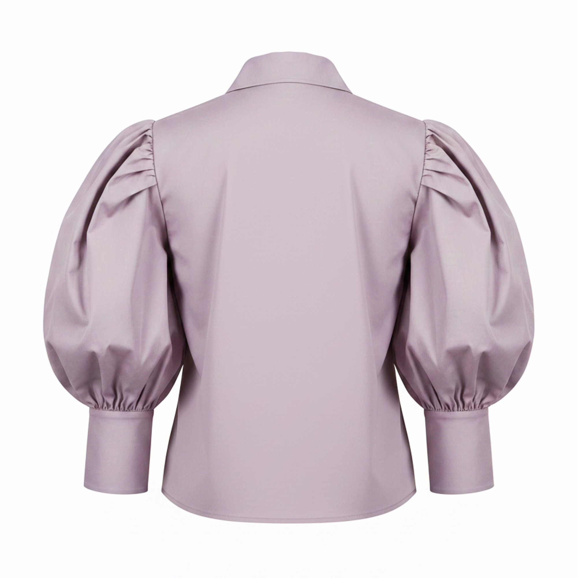 Light purple blouse with puffed sleeves on a white background