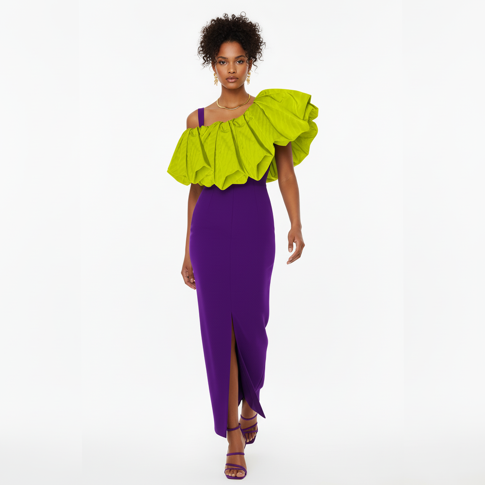 Gazella Midi Sheath Dress | Maison Aria 2XL / Purple Gazella Midi Sheath Dress | Maison Aria 2XL / Purple