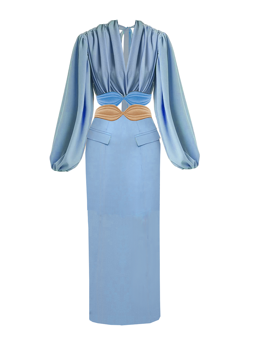 Model wearing a Maison Aria Dress