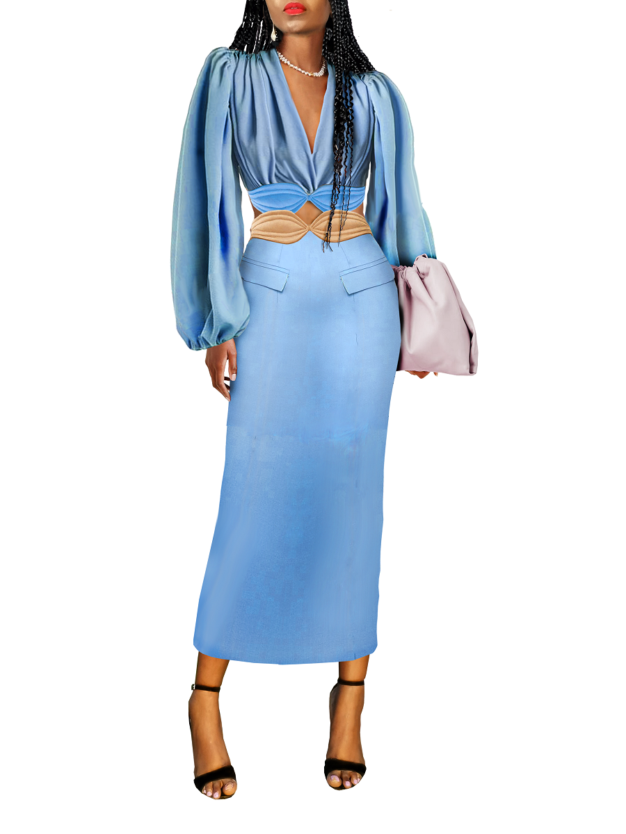 Model wearing a Maison Aria Dress
