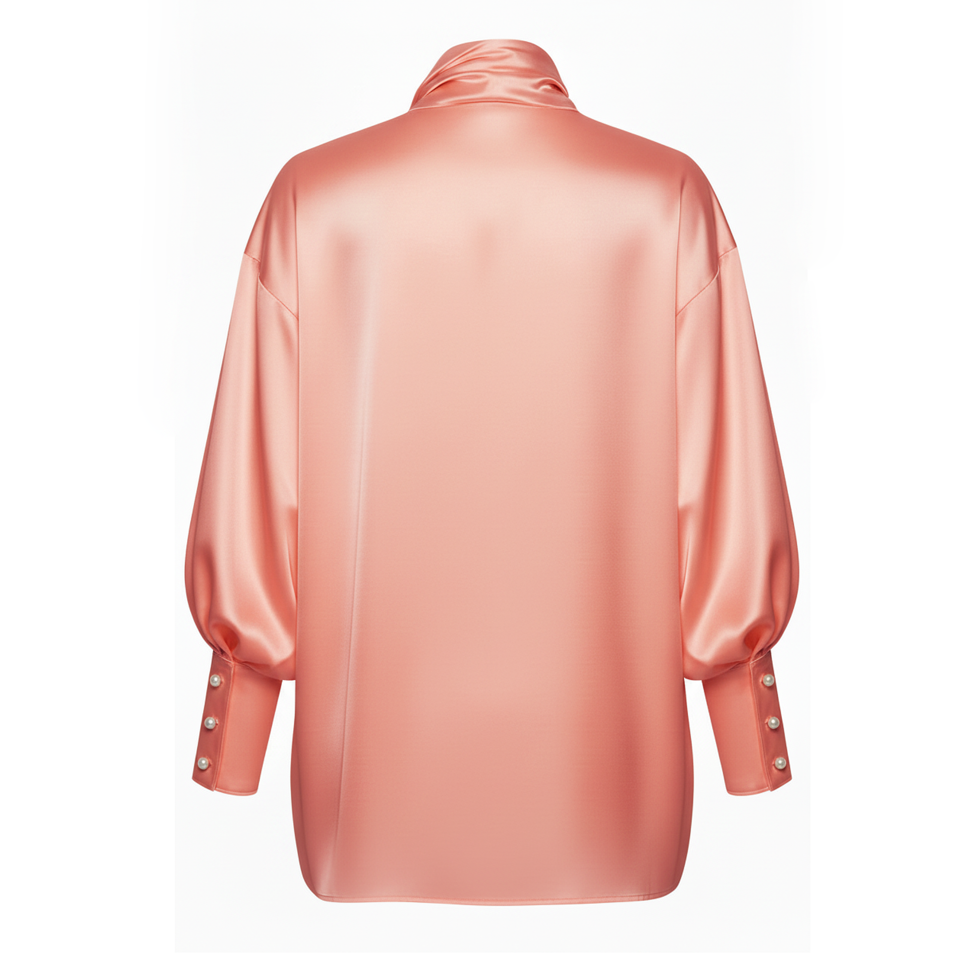 Pink satin shirt on a white background