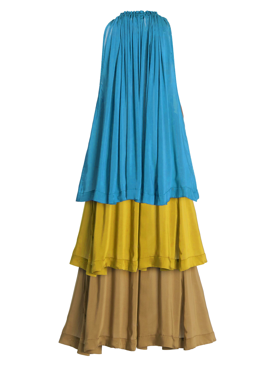 Piper Tiered Silk Crepe Maxi Dress
