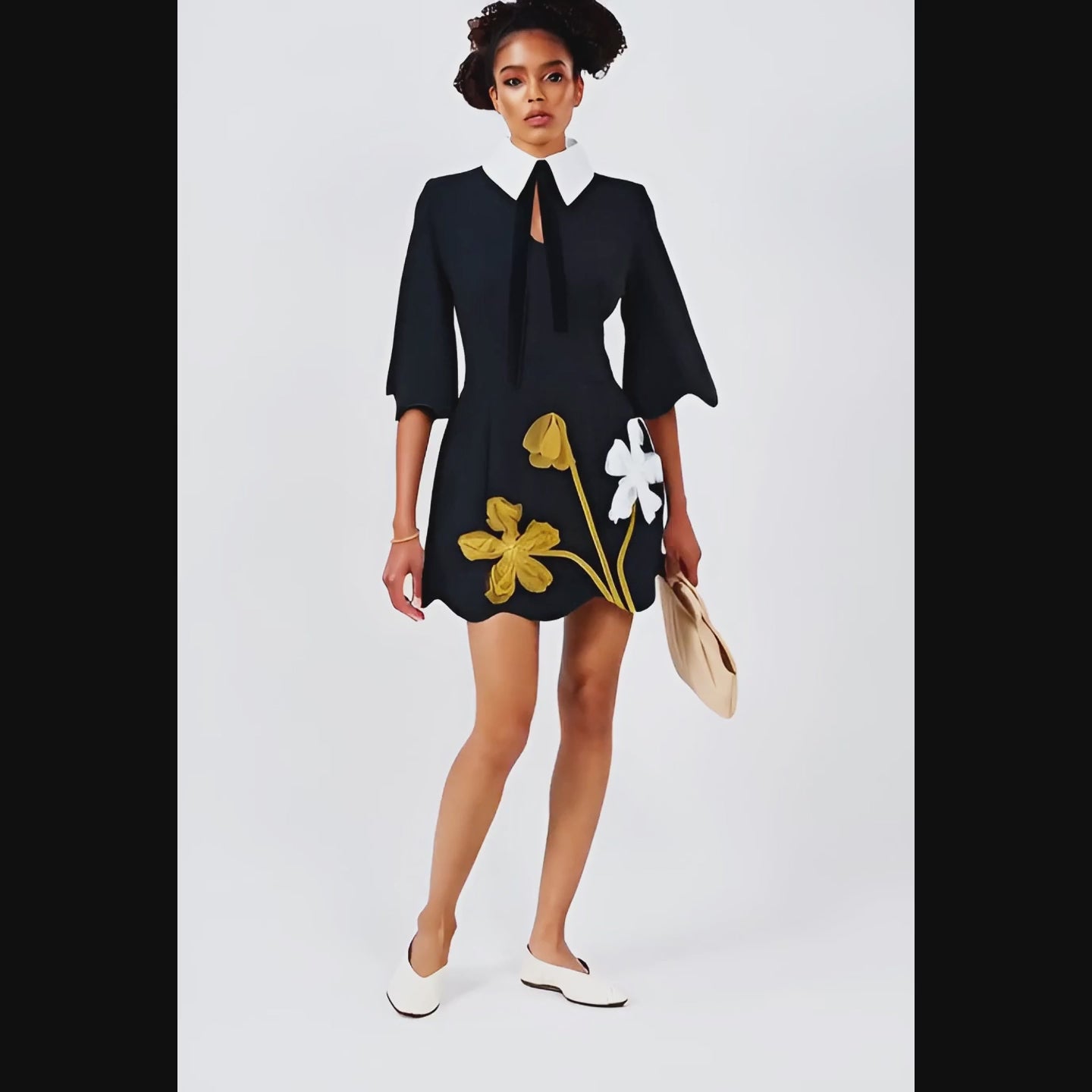 AMARA Floral Collar Mini Dress