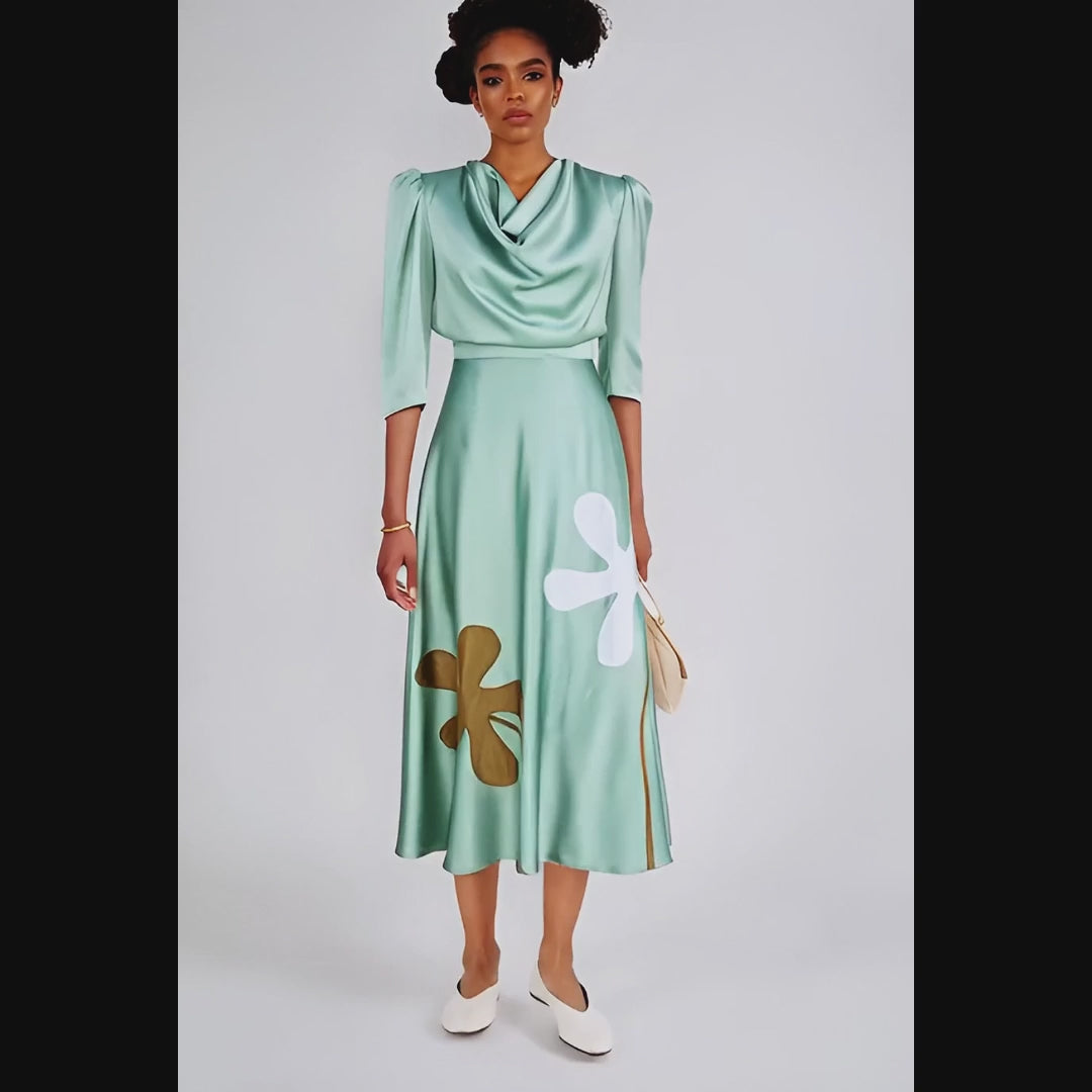 Jada Draped Silk Dress