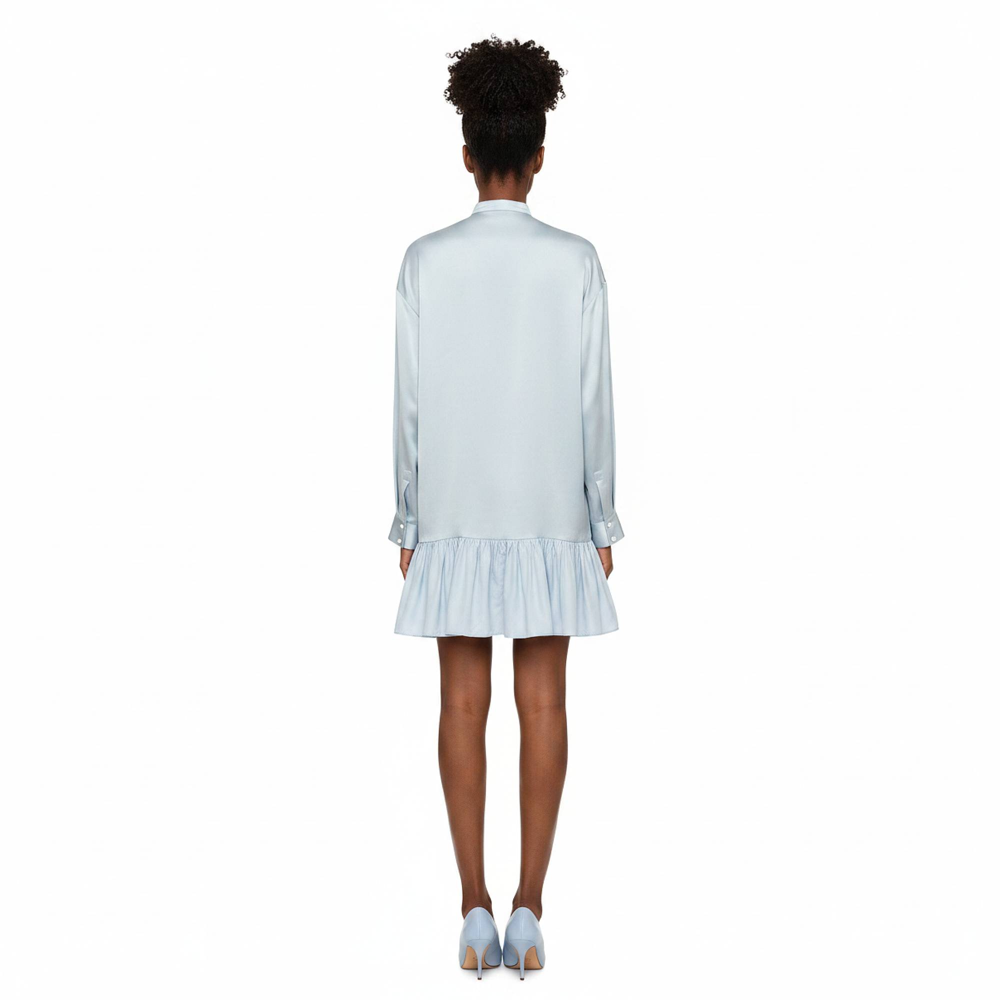 Rosebud Satin Shirt Dress