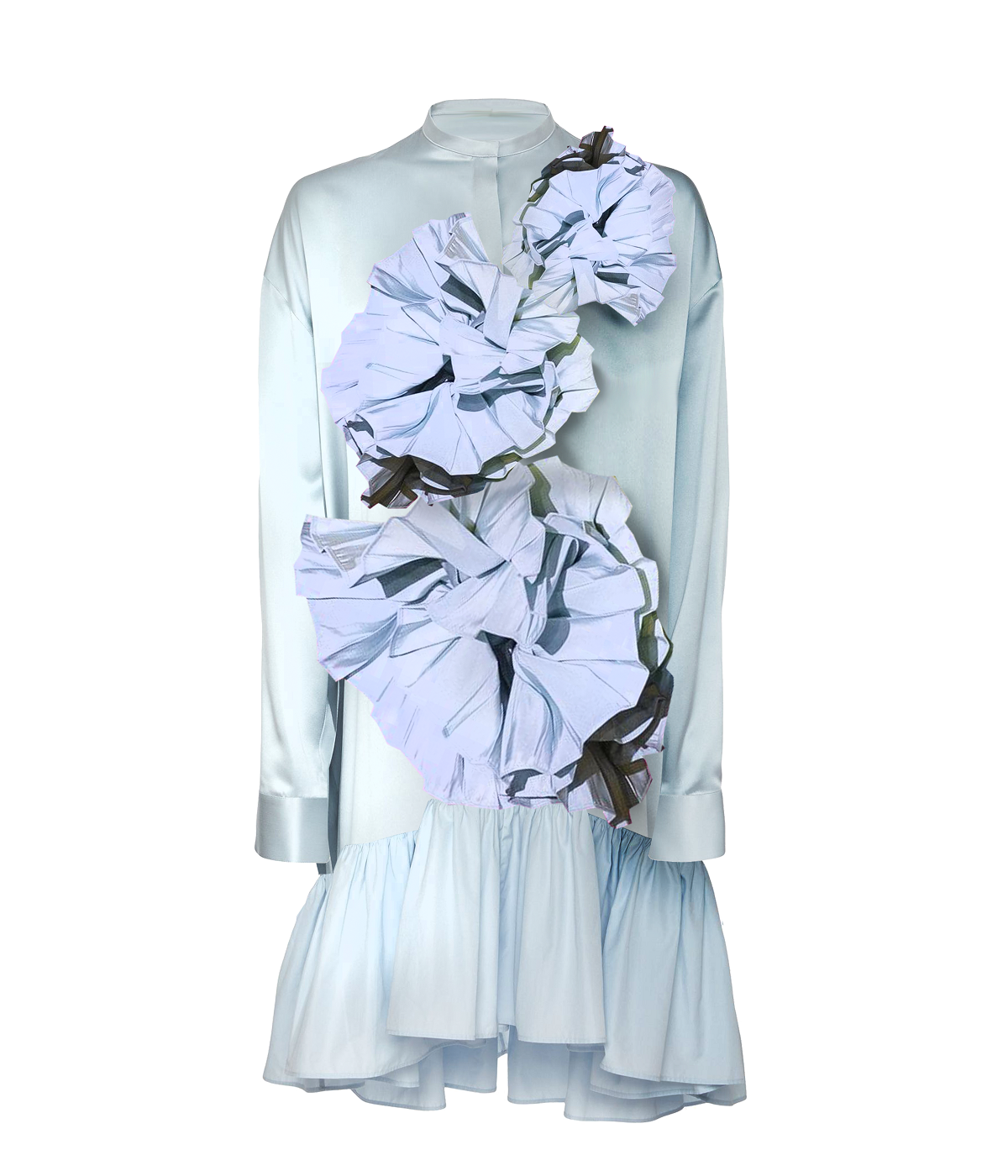 Rosebud Satin Shirt Dress