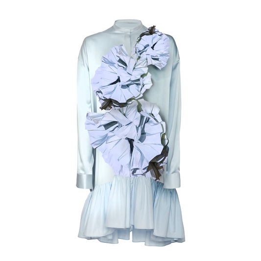 Rosebud Satin Shirt Dress