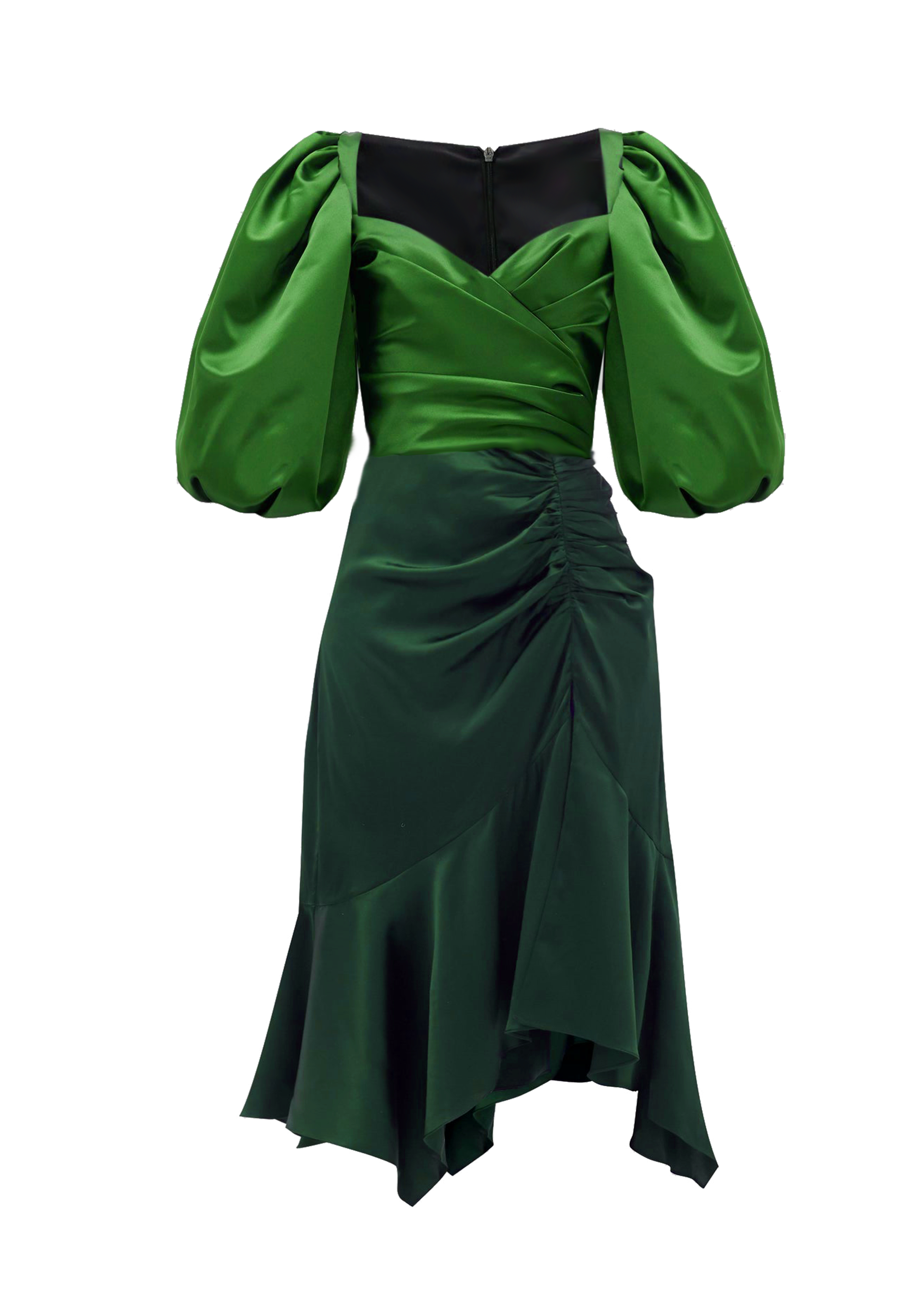 Rosalindt Draped Bodice Silk and Taffeta Dress- FW20