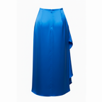 Oma Ruched Drape Silk Midi Skirt