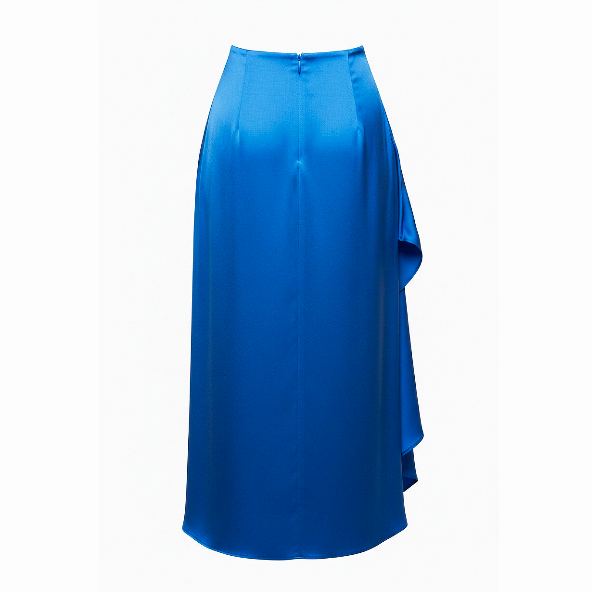 Oma Ruched Drape Silk Midi Skirt