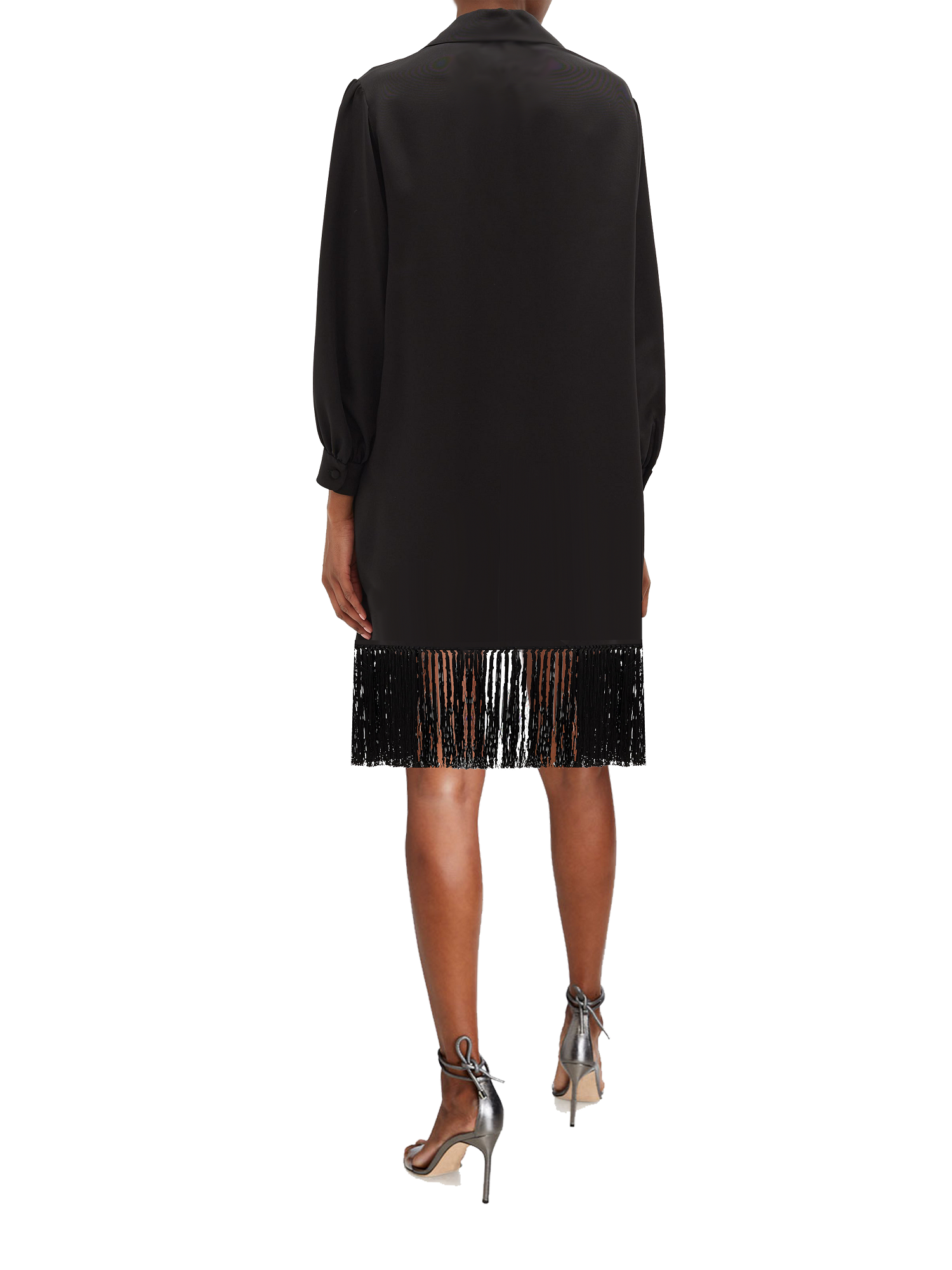 Tega Fringe Silk Crepe Tunic-