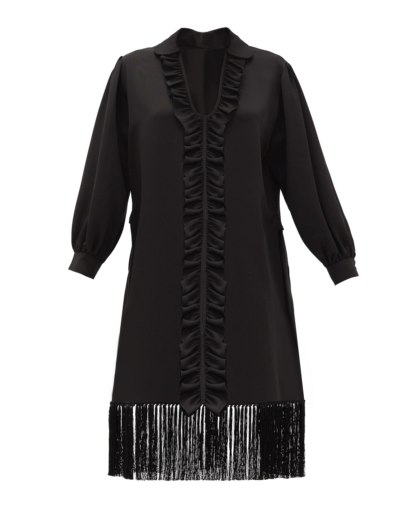 Tega Fringe Silk Crepe Tunic-