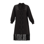 Tega Beaded Fringed Crepe Tunic