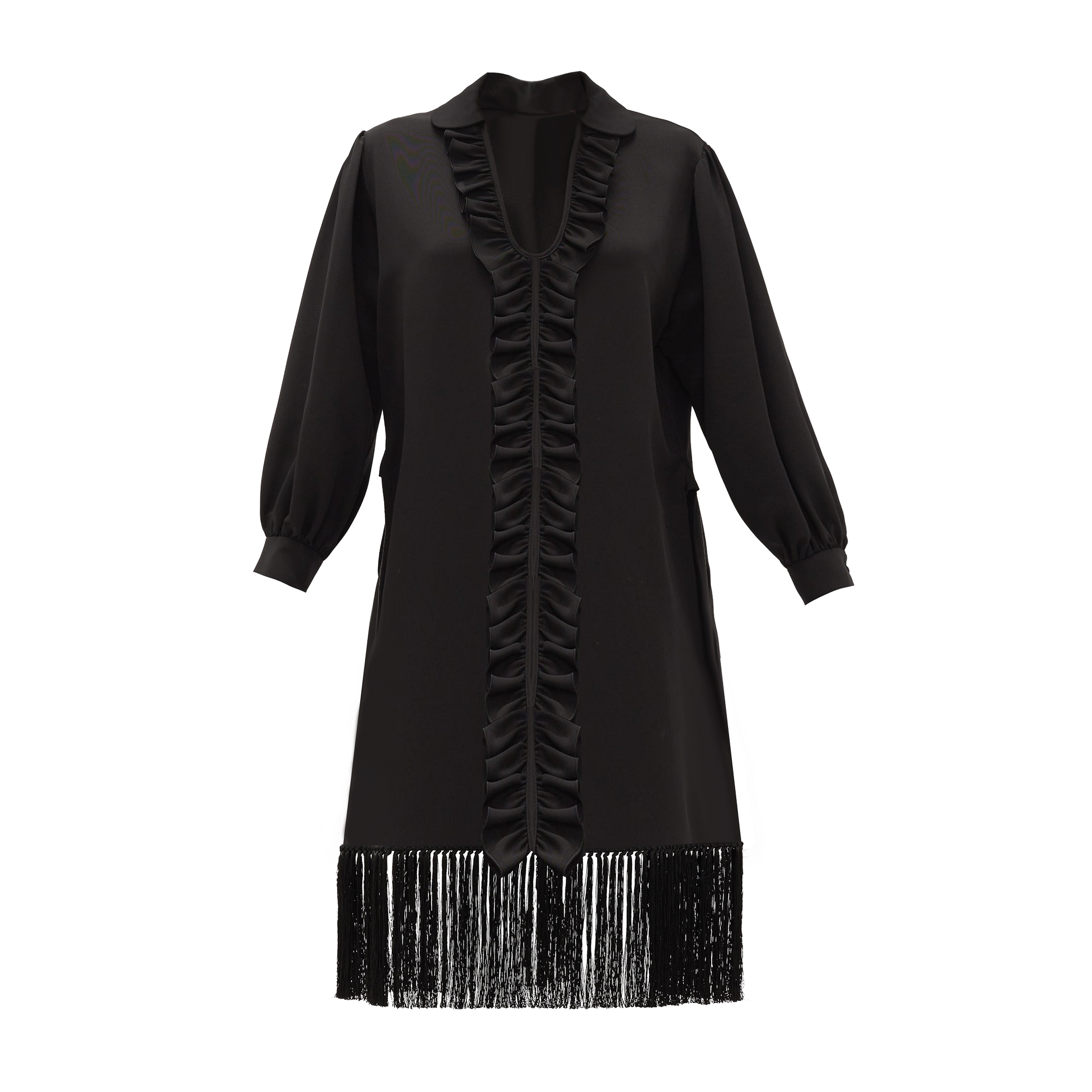 Tega Fringe Silk Crepe Tunic-