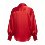 Red satin shirt on a white background