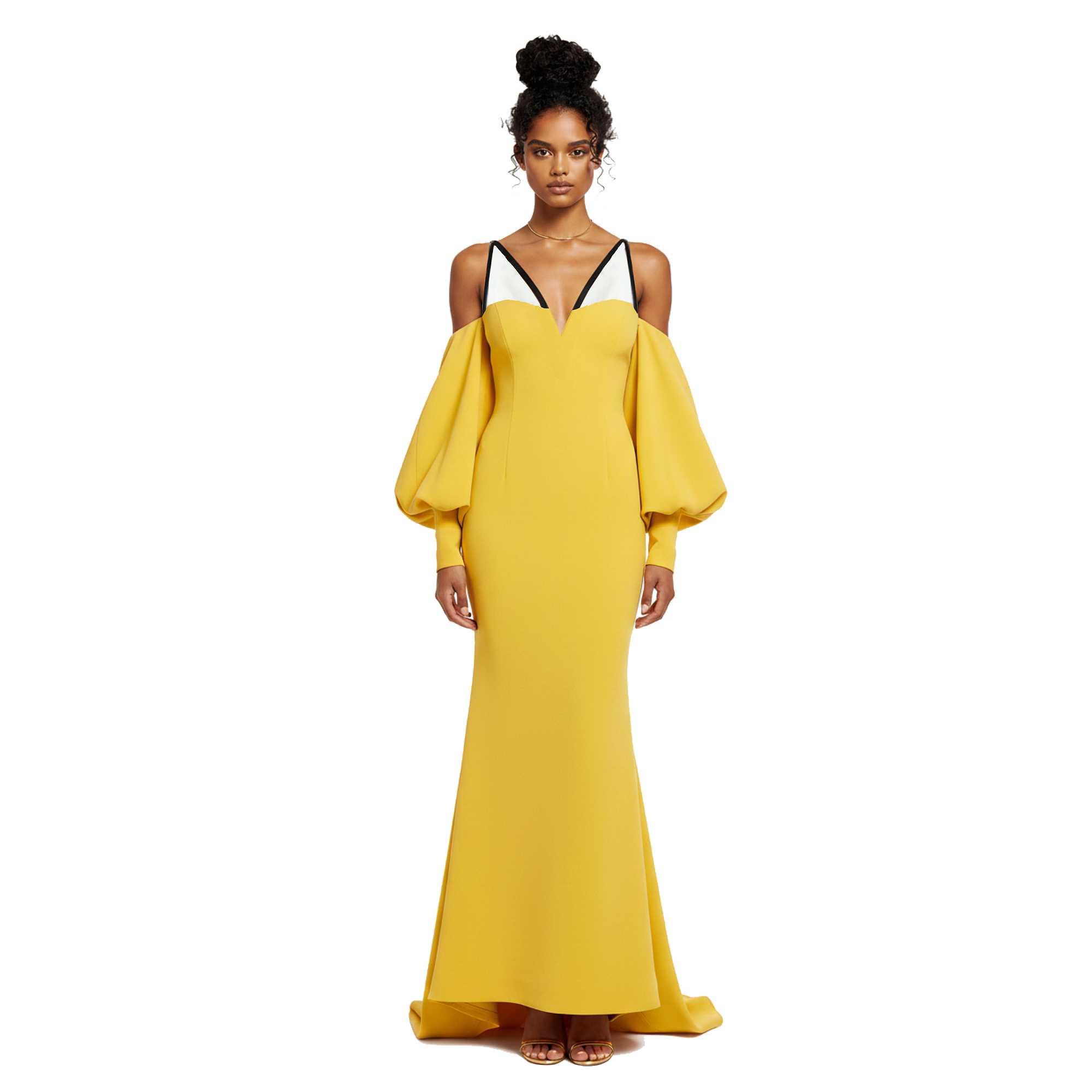Somerset Maxi Mermaid Dress – Cold Shoulder Crepe & Silk Gown