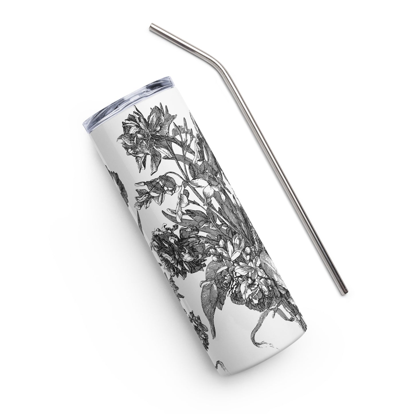 Sketched Blooms Stainless steel tumbler