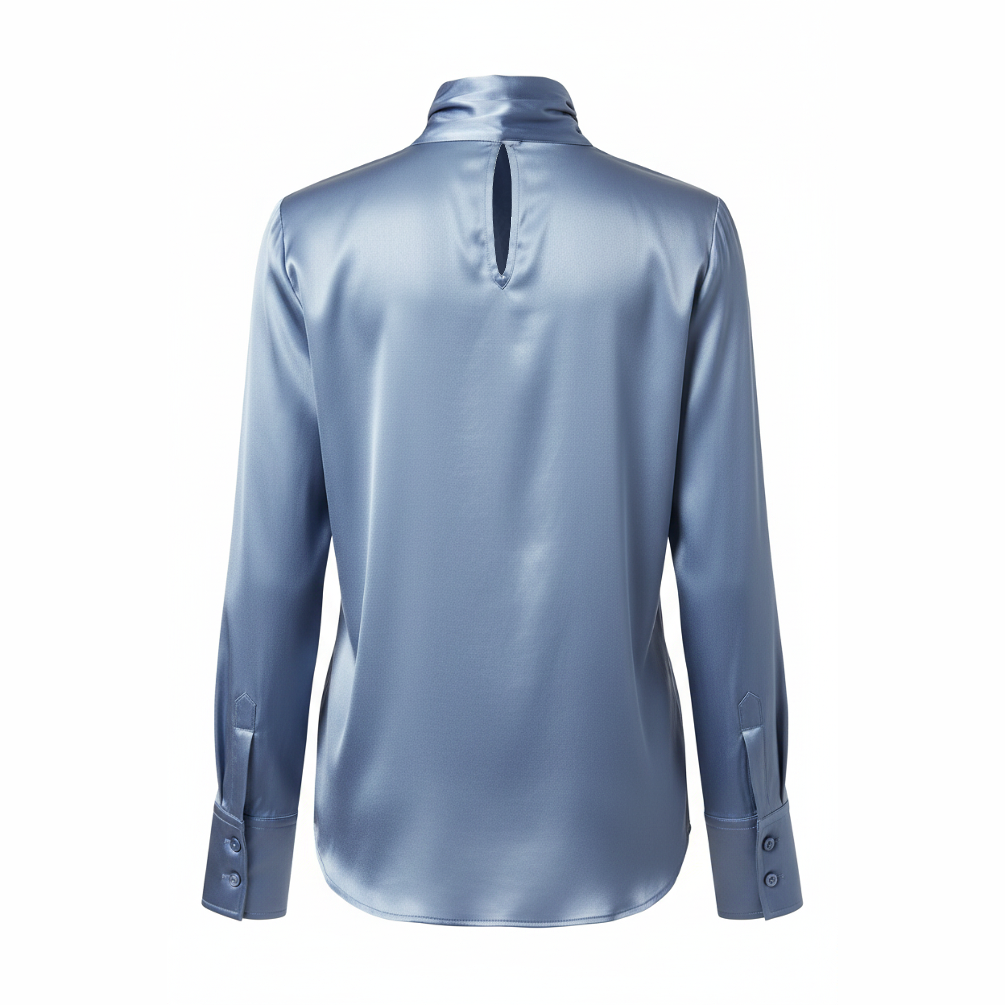 Blue satin shirt on a white background