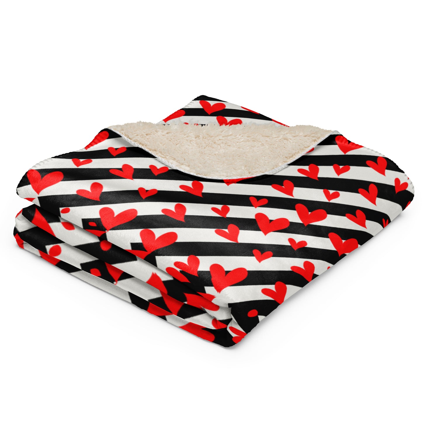 Hearts and Stripes Sherpa blanket
