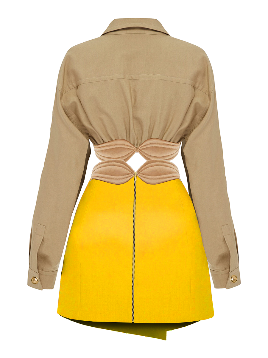 Sunny Bliss Cotton and Crepe Mini Dress