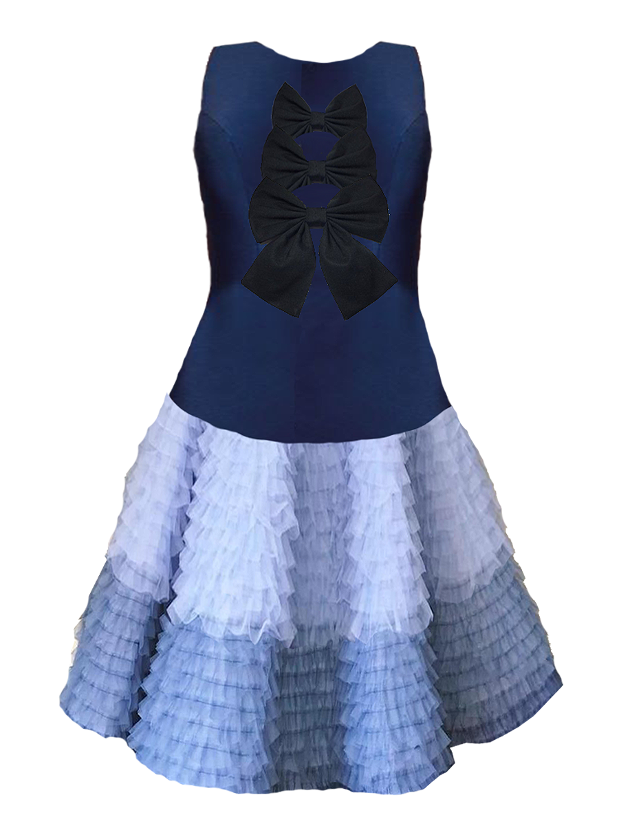 Saphira Ombré Bow Ruffle DresS