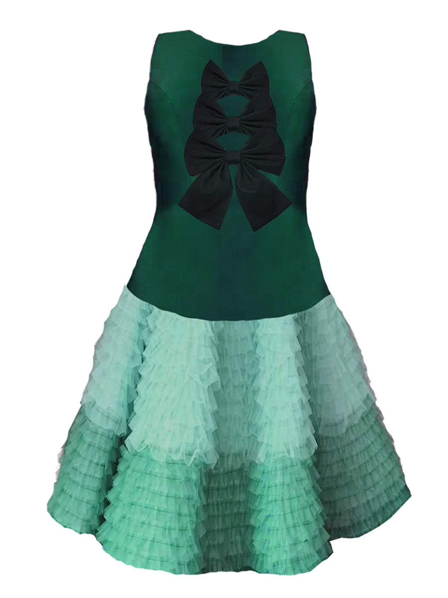 Saphira Ombré Bow Ruffle DresS