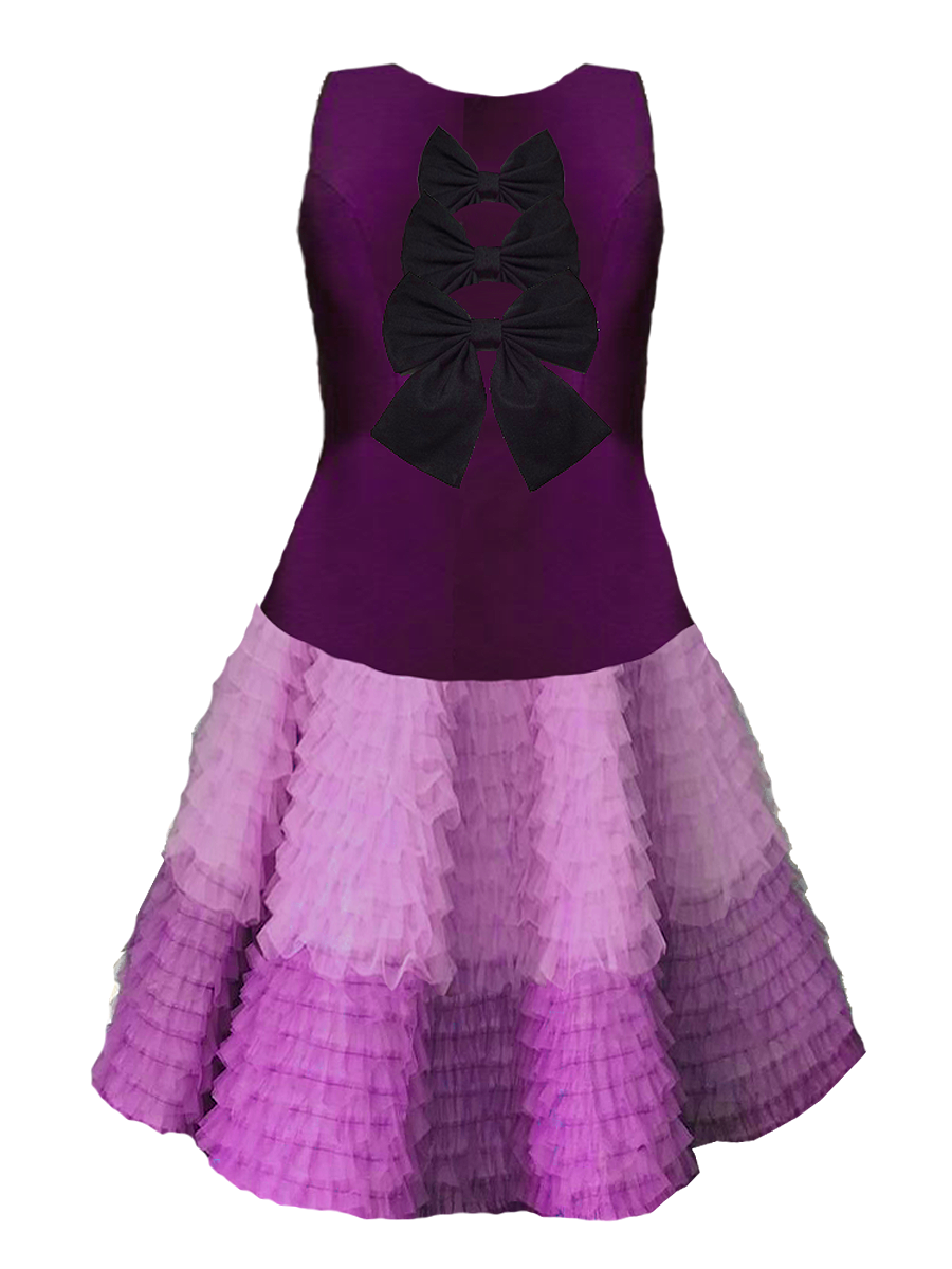 Saphira Ombré Bow Ruffle DresS