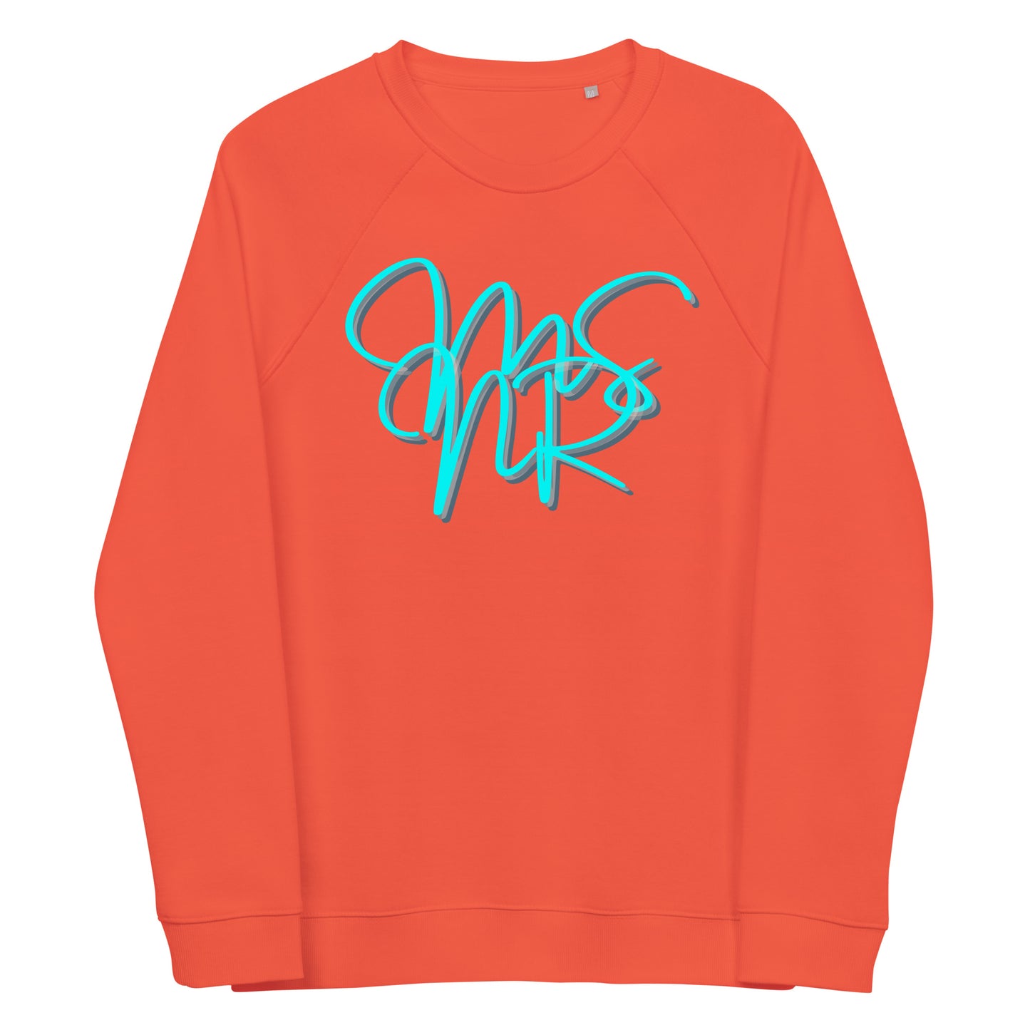 Cyan Signature Unisex organic raglan sweatshirt