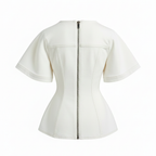 White jacket with a zipper on a white background