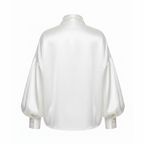 White satin shirt on a white background