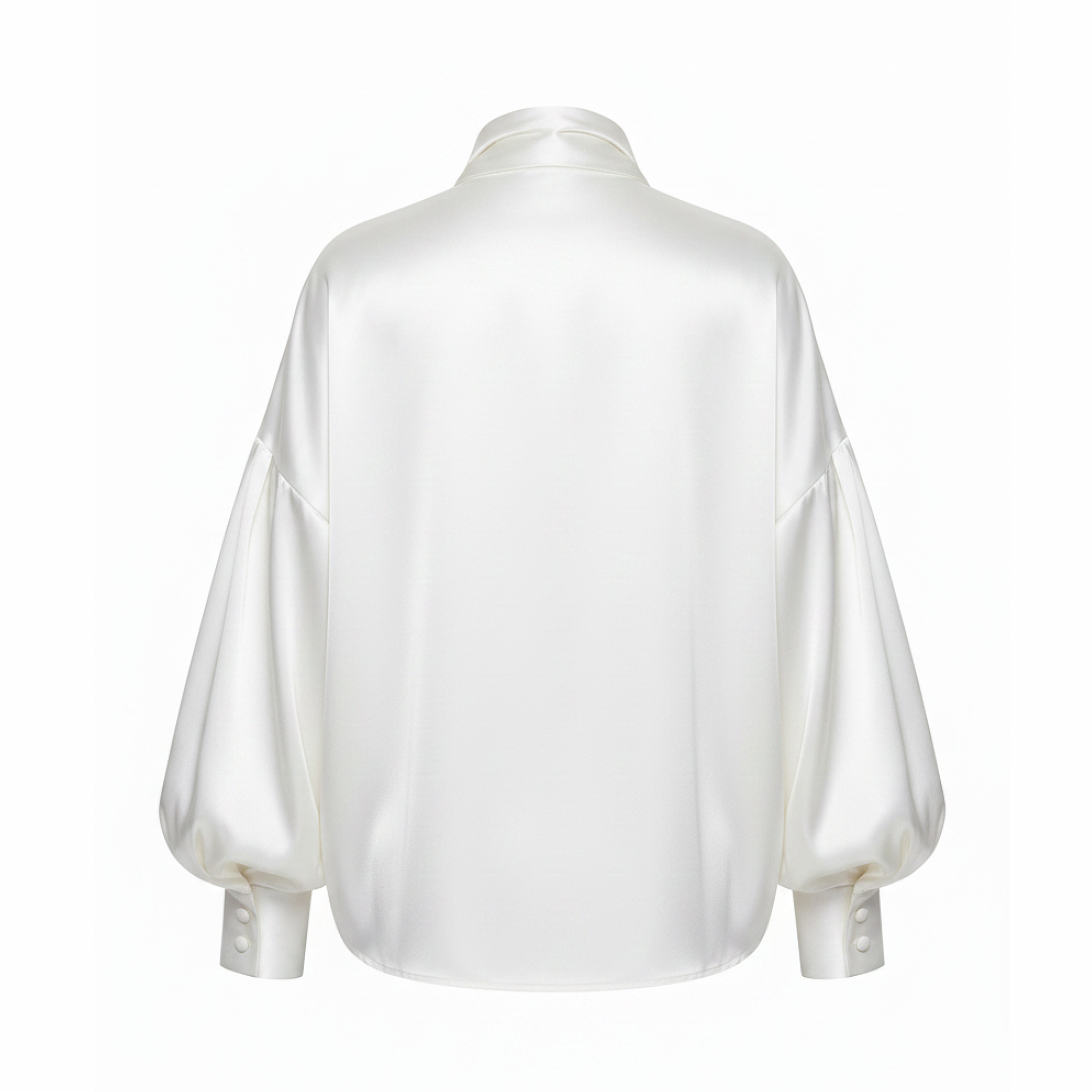 White satin shirt on a white background