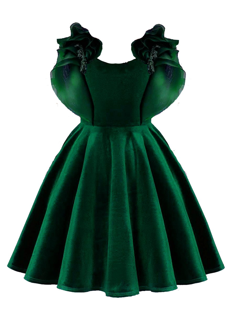 Amethyst Royale Ruffle Velvet Dress