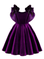 Amethyst Royale Ruffle Velvet Dress